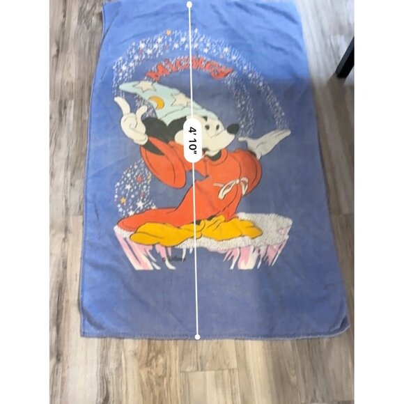 VTG 80s  Disney Mickey Mouse Sorcerers Apprentice Beach Towel 100% Cotton Resort - Picture 6 of 11